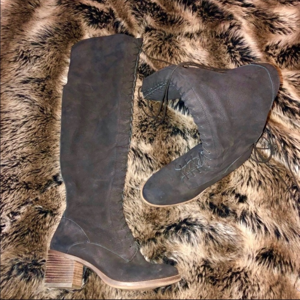Lucky Brand Black Thigh-High Boots